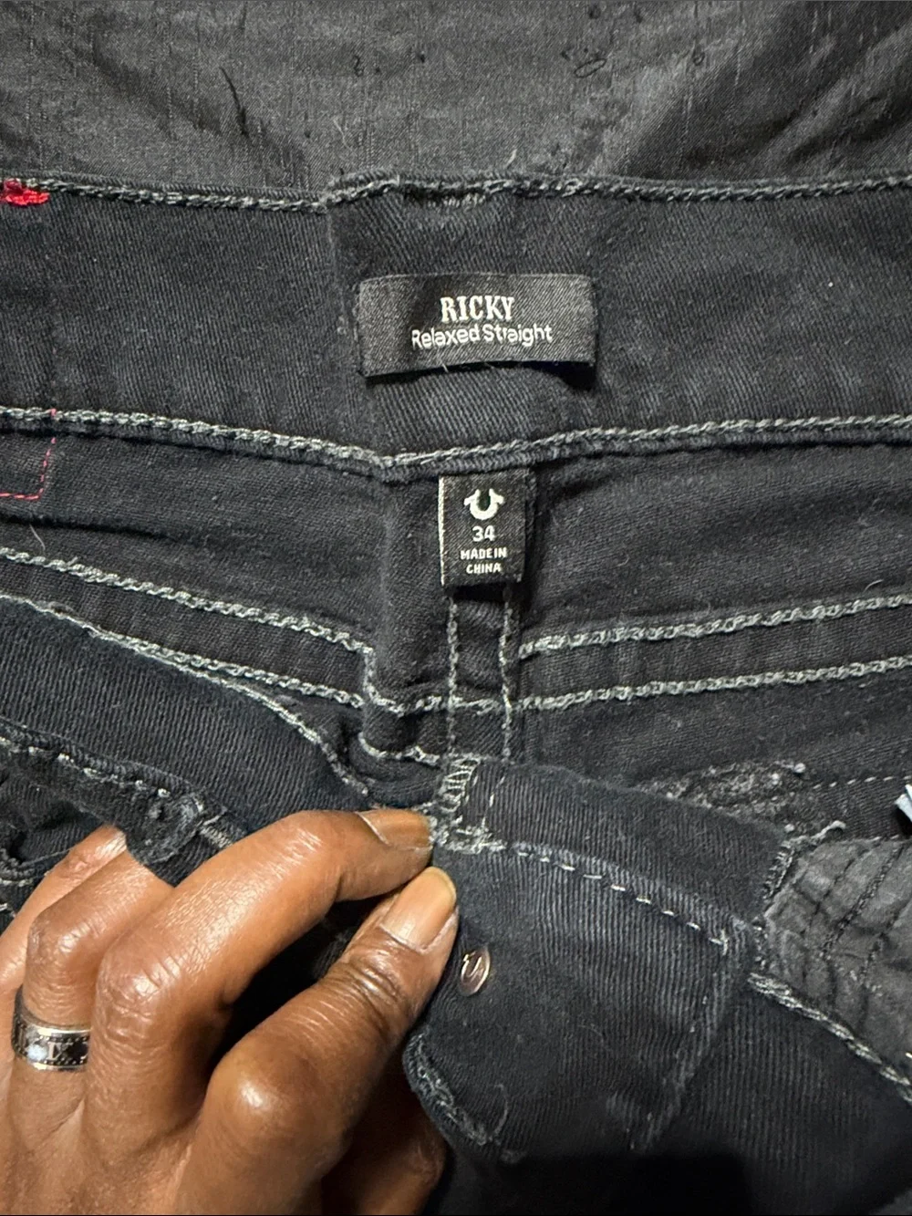 💥NI💥 True Religion Men’s Black Relaxed Jeans